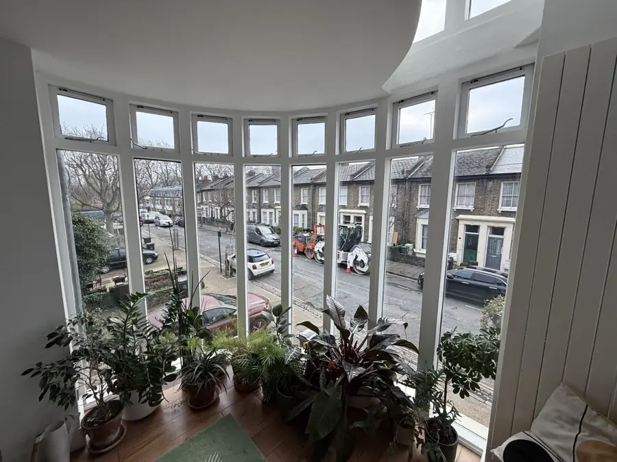 Refinished bay window from inside
