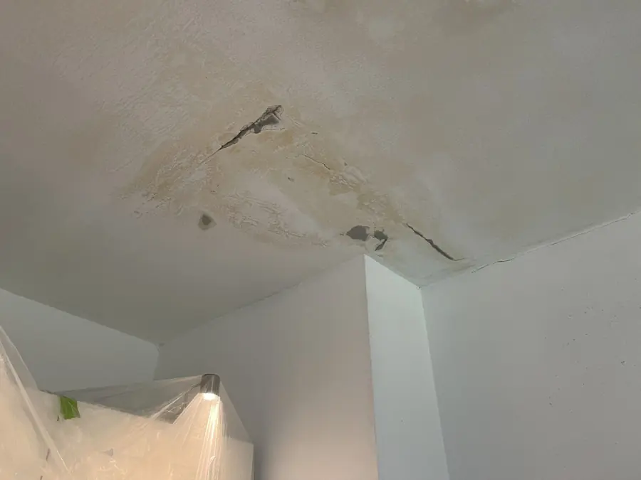 Stained ceiling corner