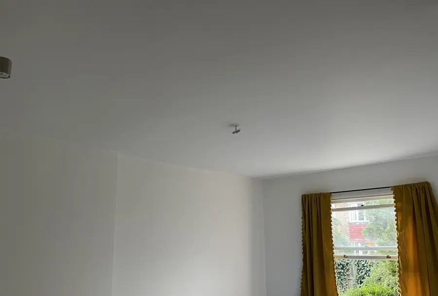 Repaired and redecorated ceiling