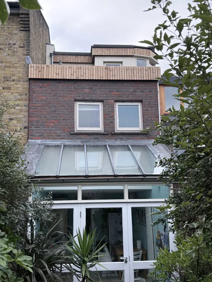 Rear elevation with new cladding